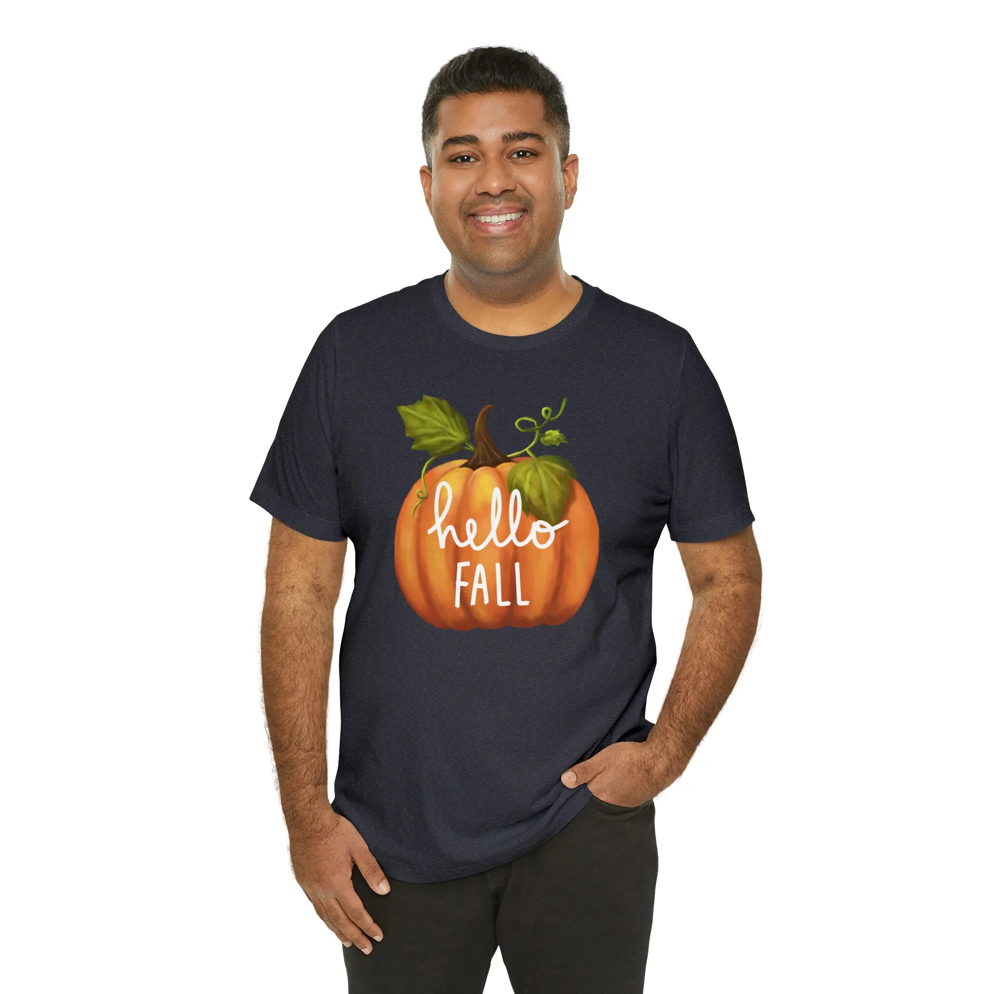 Hello Fall Shirt, Autumn Pumpkin Shirt , Pumpkin Spice Tee, Funny Pumpkin T-Shirt, Womens Fall Season Shirt