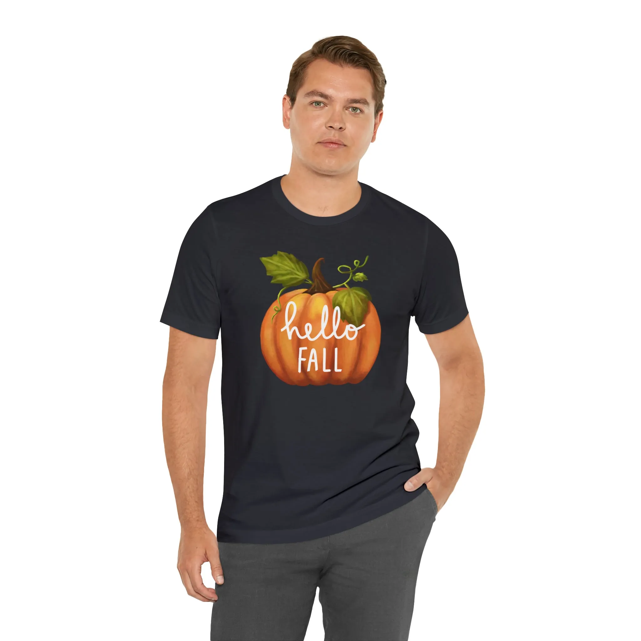 Hello Fall Shirt, Autumn Pumpkin Shirt , Pumpkin Spice Tee, Funny Pumpkin T-Shirt, Womens Fall Season Shirt