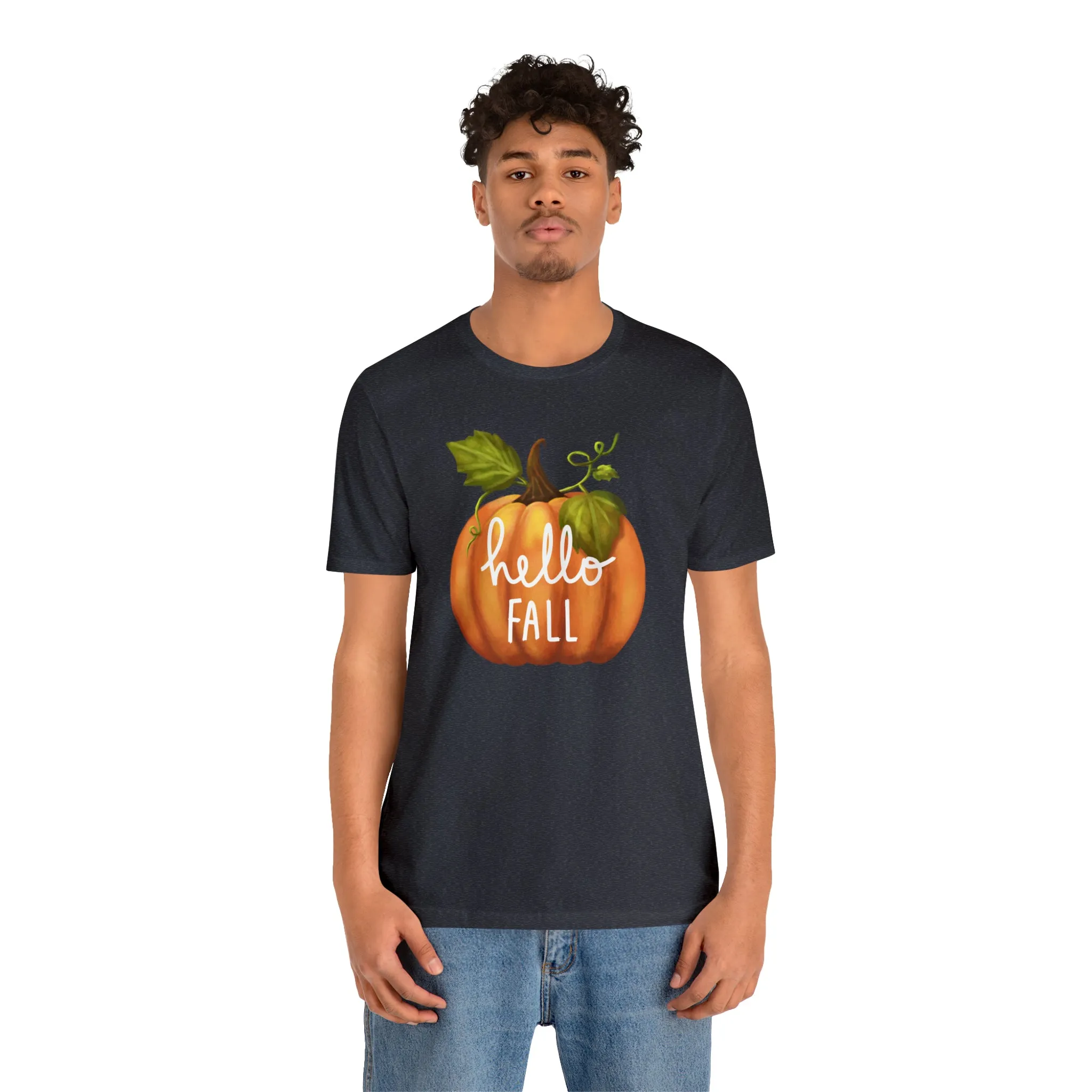 Hello Fall Shirt, Autumn Pumpkin Shirt , Pumpkin Spice Tee, Funny Pumpkin T-Shirt, Womens Fall Season Shirt