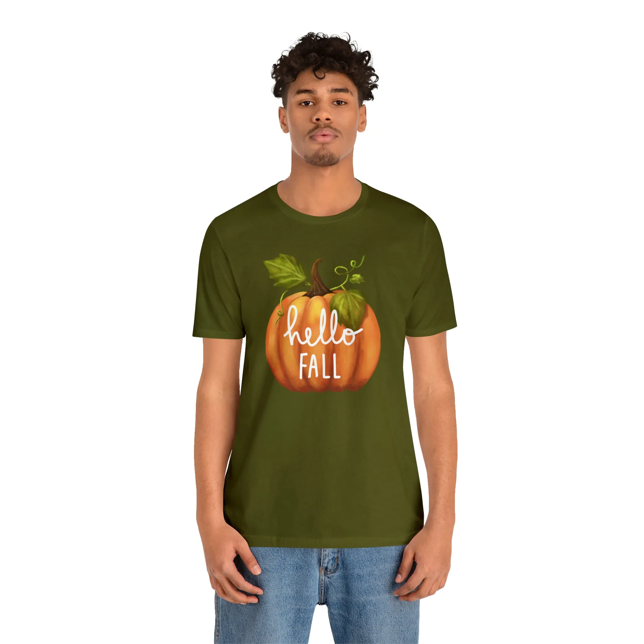 Hello Fall Shirt, Autumn Pumpkin Shirt , Pumpkin Spice Tee, Funny Pumpkin T-Shirt, Womens Fall Season Shirt
