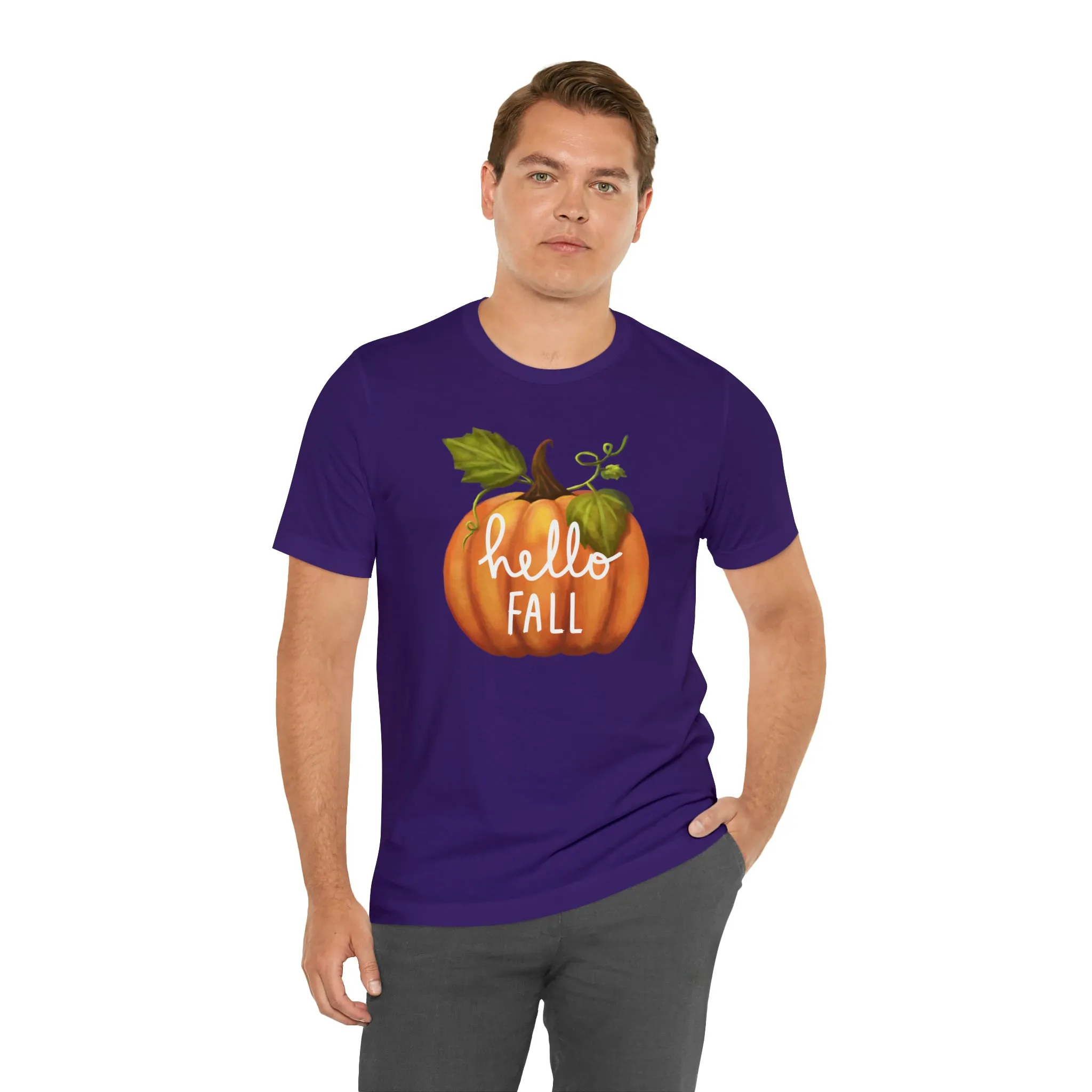 Hello Fall Shirt, Autumn Pumpkin Shirt , Pumpkin Spice Tee, Funny Pumpkin T-Shirt, Womens Fall Season Shirt