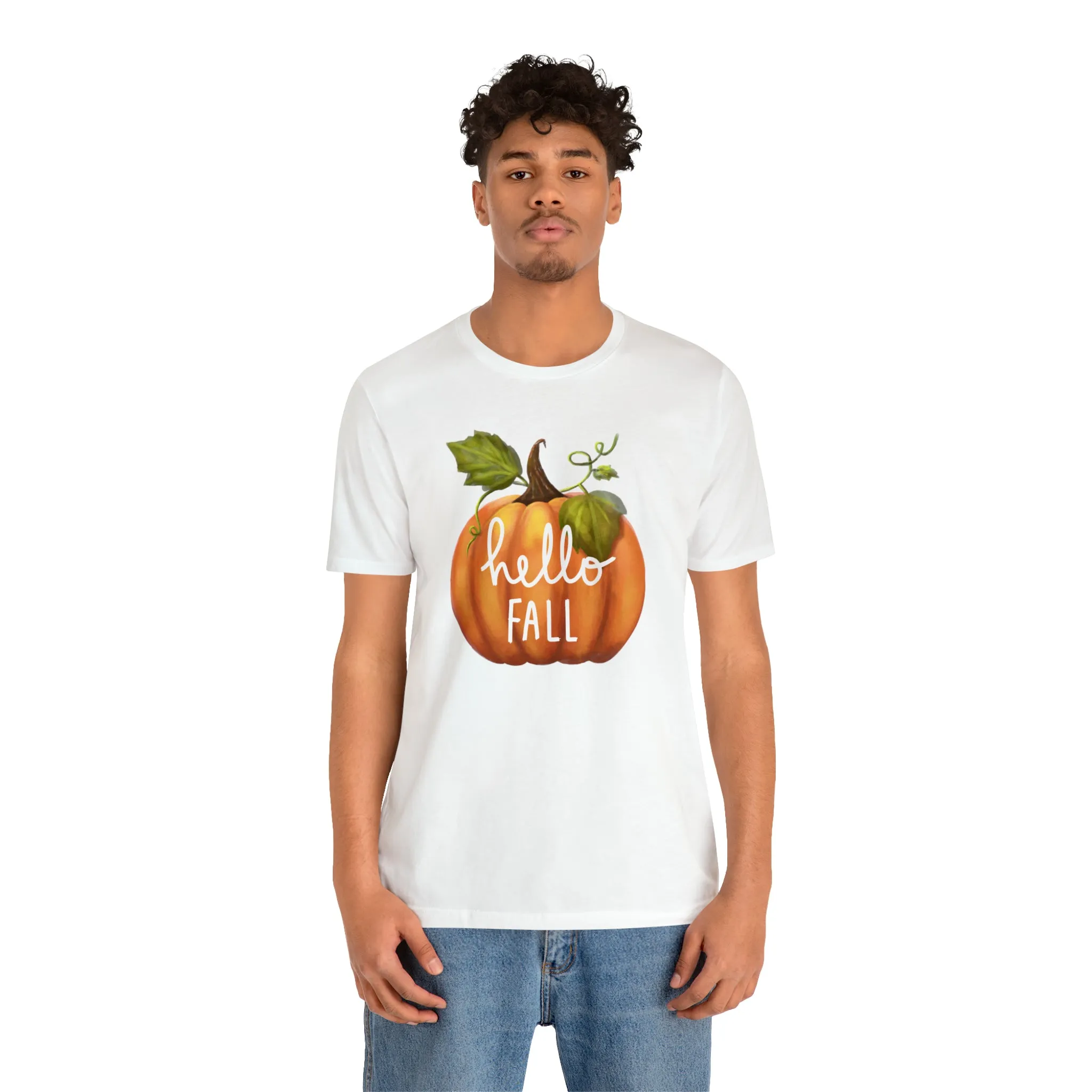 Hello Fall Shirt, Autumn Pumpkin Shirt , Pumpkin Spice Tee, Funny Pumpkin T-Shirt, Womens Fall Season Shirt