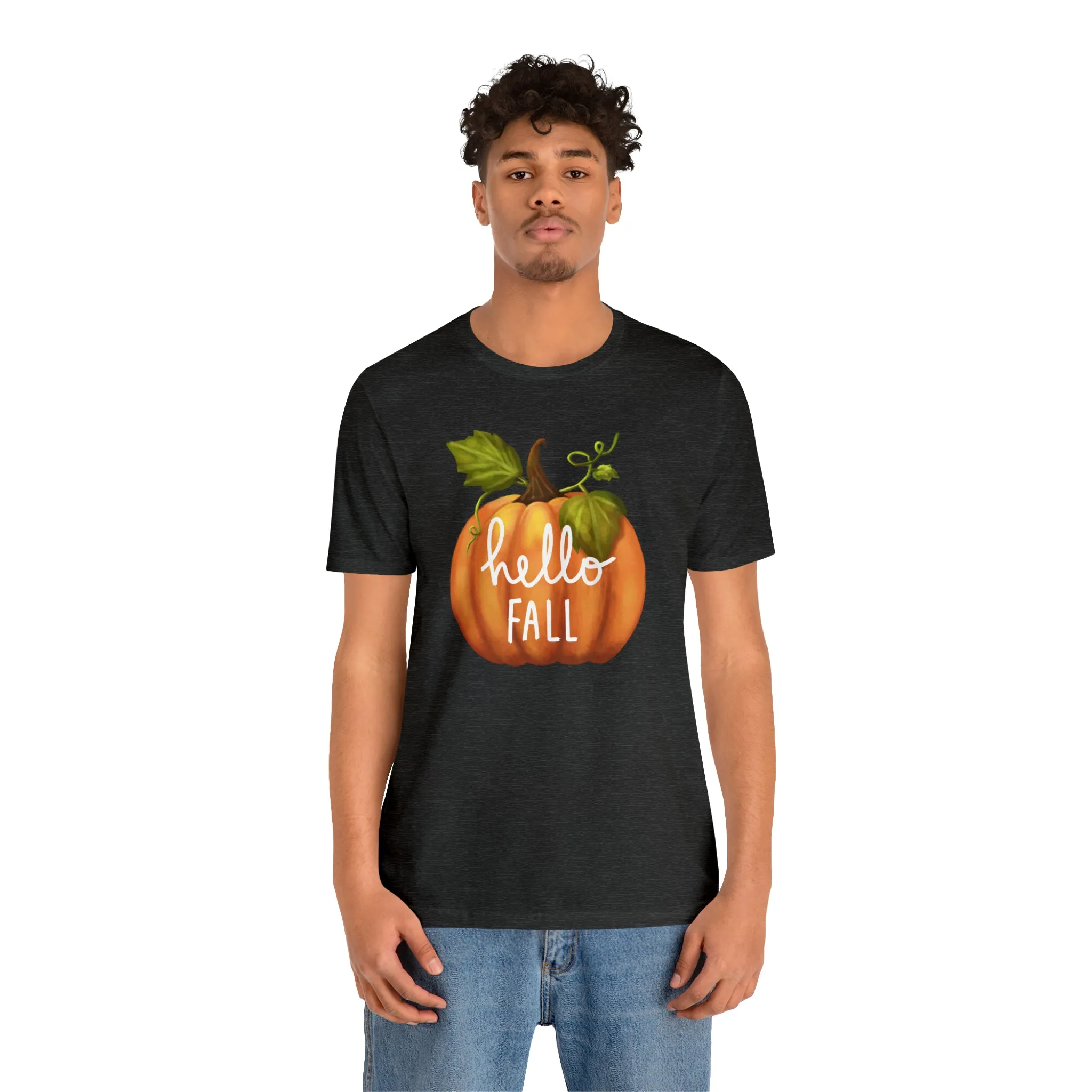 Hello Fall Shirt, Autumn Pumpkin Shirt , Pumpkin Spice Tee, Funny Pumpkin T-Shirt, Womens Fall Season Shirt