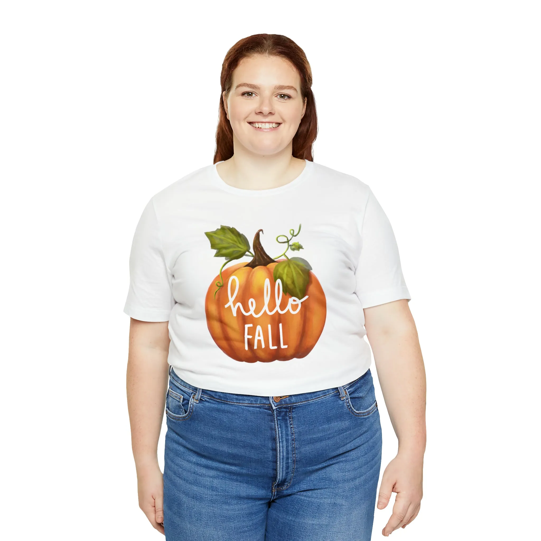 Hello Fall Shirt, Autumn Pumpkin Shirt , Pumpkin Spice Tee, Funny Pumpkin T-Shirt, Womens Fall Season Shirt