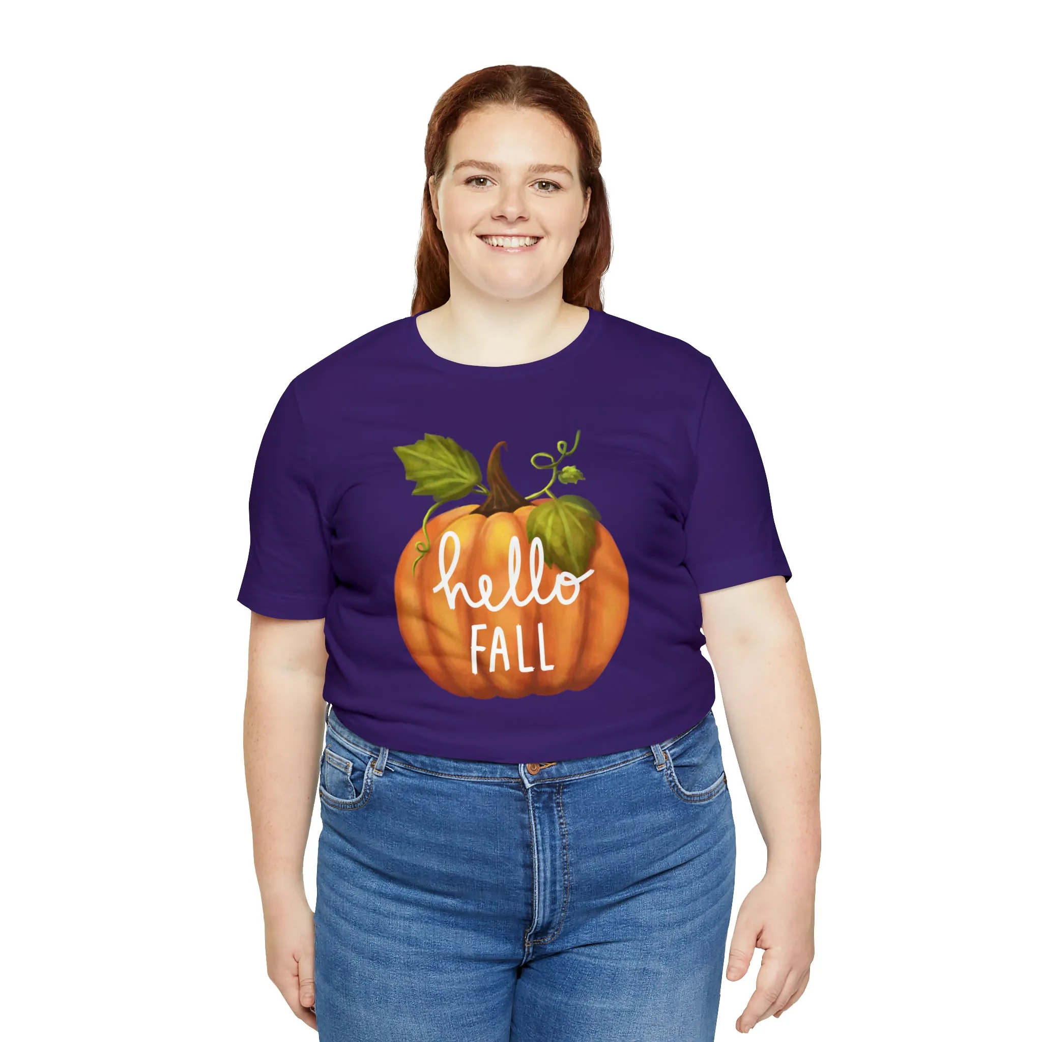 Hello Fall Shirt, Autumn Pumpkin Shirt , Pumpkin Spice Tee, Funny Pumpkin T-Shirt, Womens Fall Season Shirt