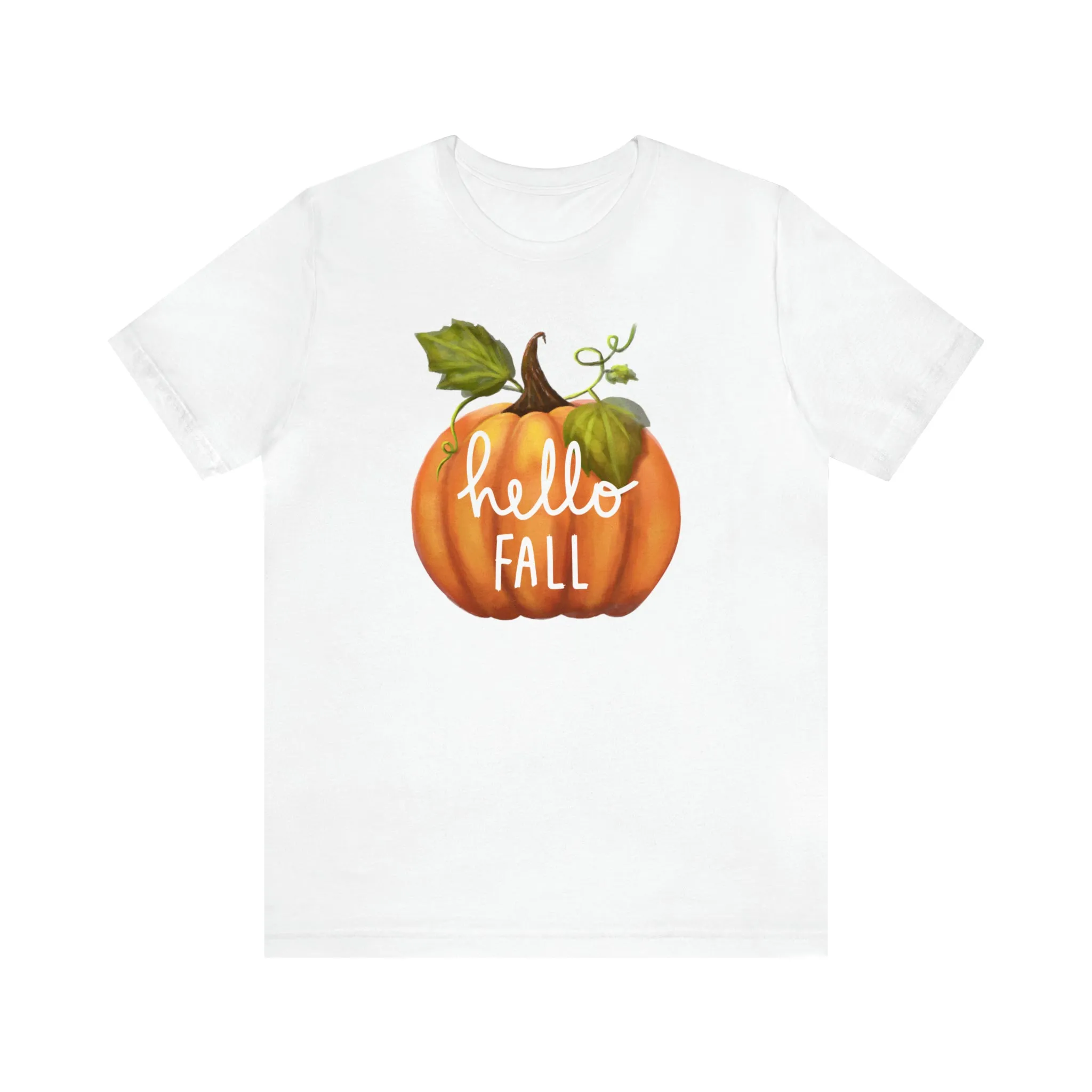 Hello Fall Shirt, Autumn Pumpkin Shirt , Pumpkin Spice Tee, Funny Pumpkin T-Shirt, Womens Fall Season Shirt