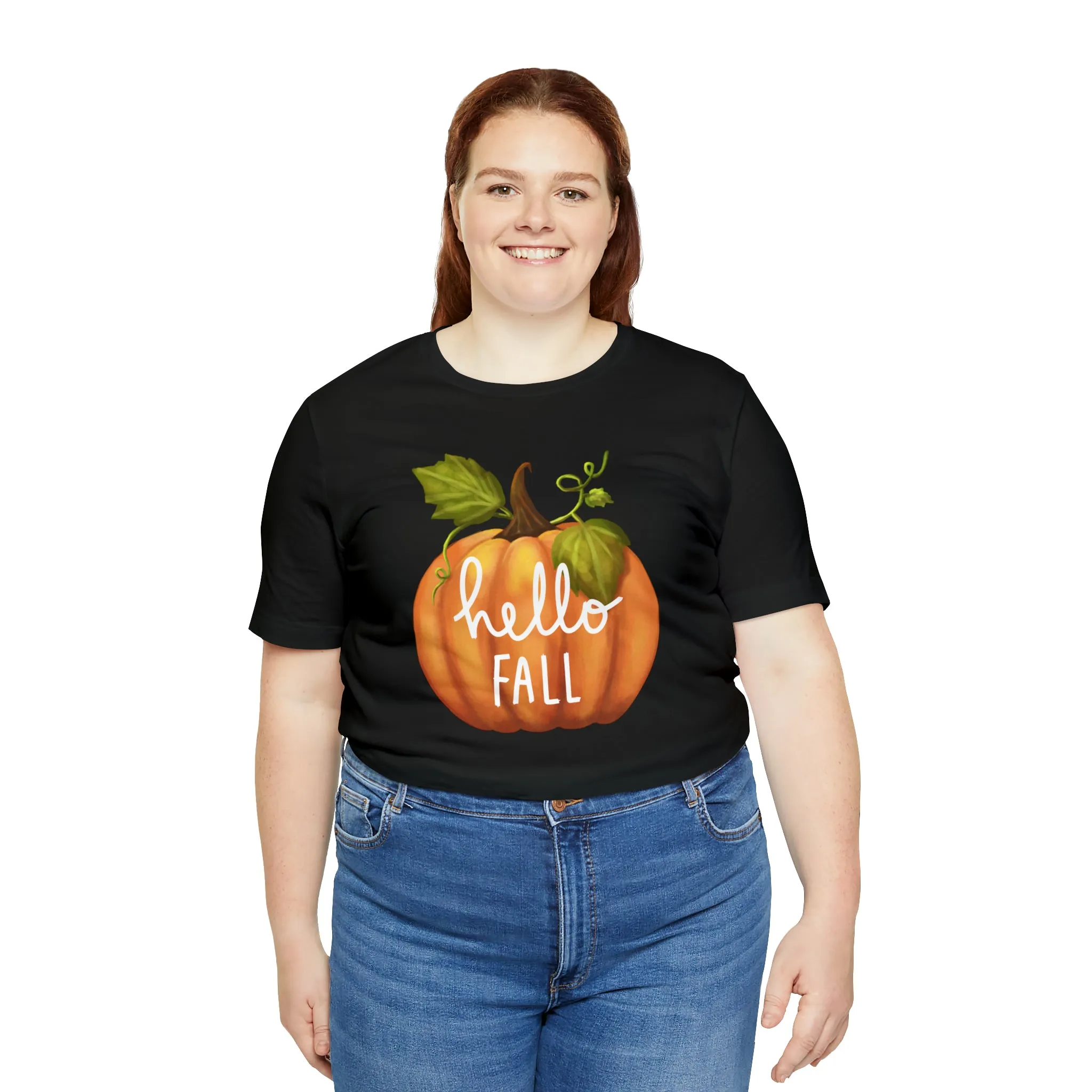 Hello Fall Shirt, Autumn Pumpkin Shirt , Pumpkin Spice Tee, Funny Pumpkin T-Shirt, Womens Fall Season Shirt