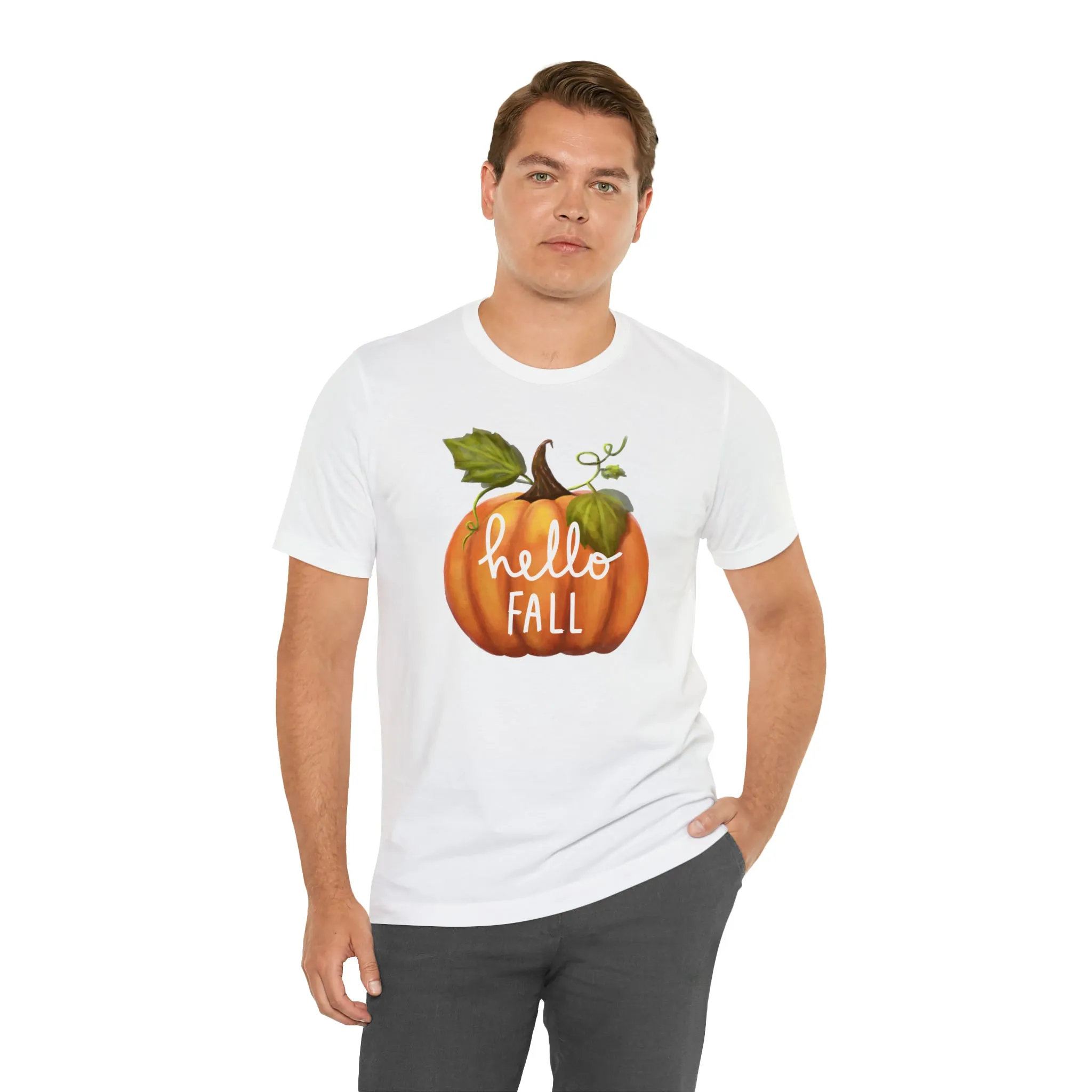 Hello Fall Shirt, Autumn Pumpkin Shirt , Pumpkin Spice Tee, Funny Pumpkin T-Shirt, Womens Fall Season Shirt