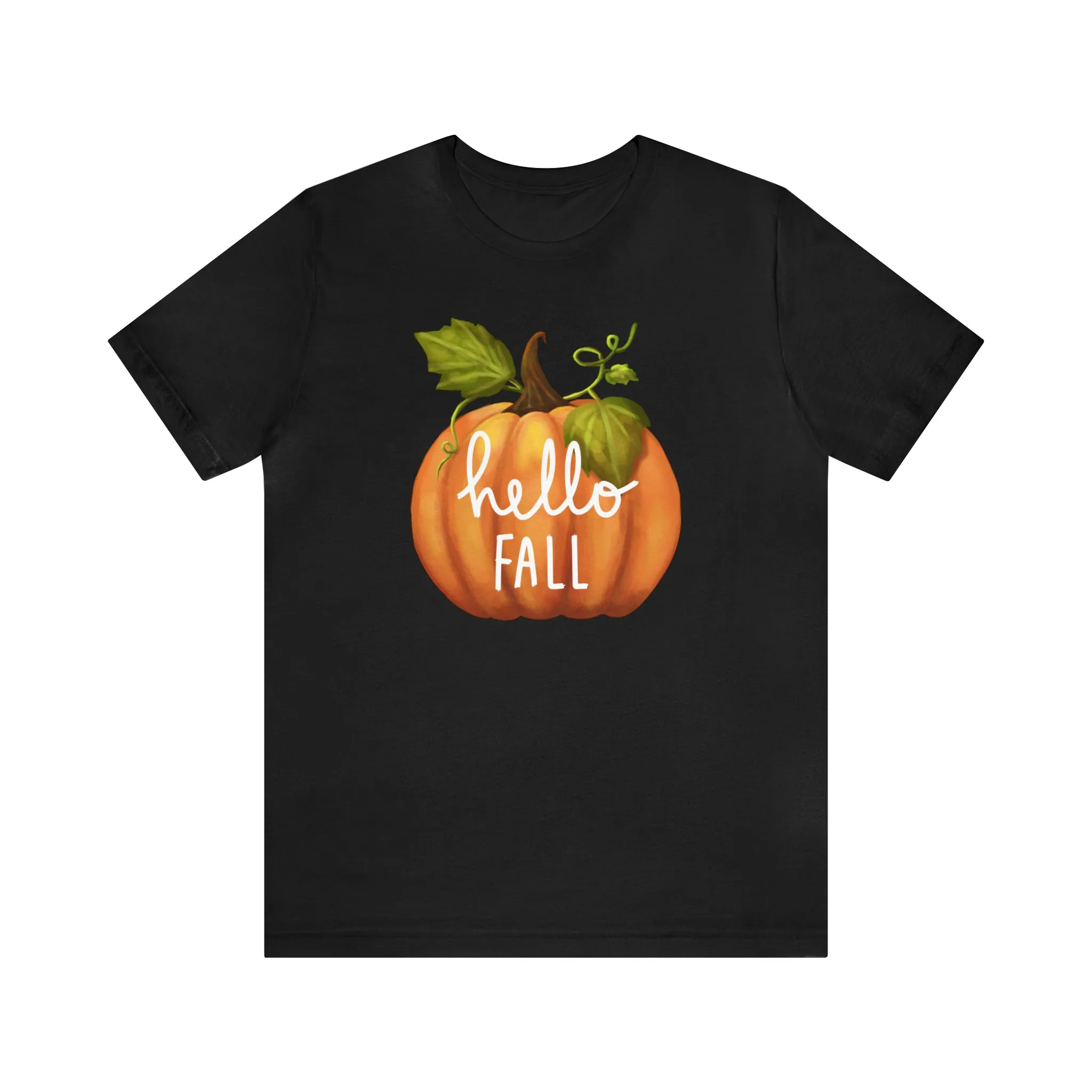 Hello Fall Shirt, Autumn Pumpkin Shirt , Pumpkin Spice Tee, Funny Pumpkin T-Shirt, Womens Fall Season Shirt