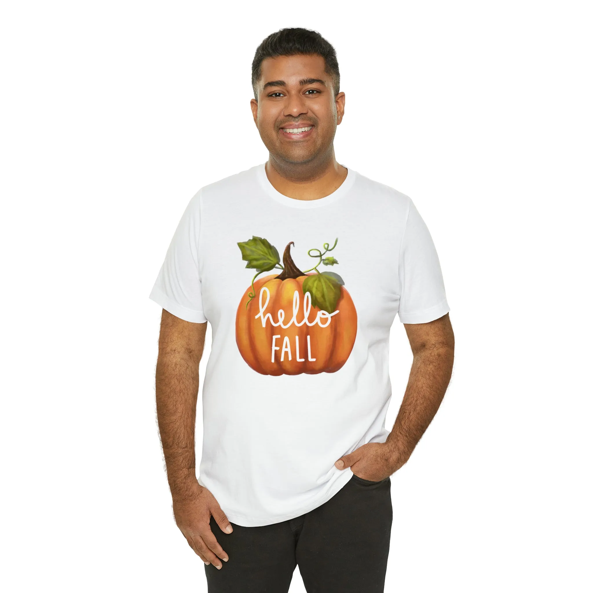 Hello Fall Shirt, Autumn Pumpkin Shirt , Pumpkin Spice Tee, Funny Pumpkin T-Shirt, Womens Fall Season Shirt