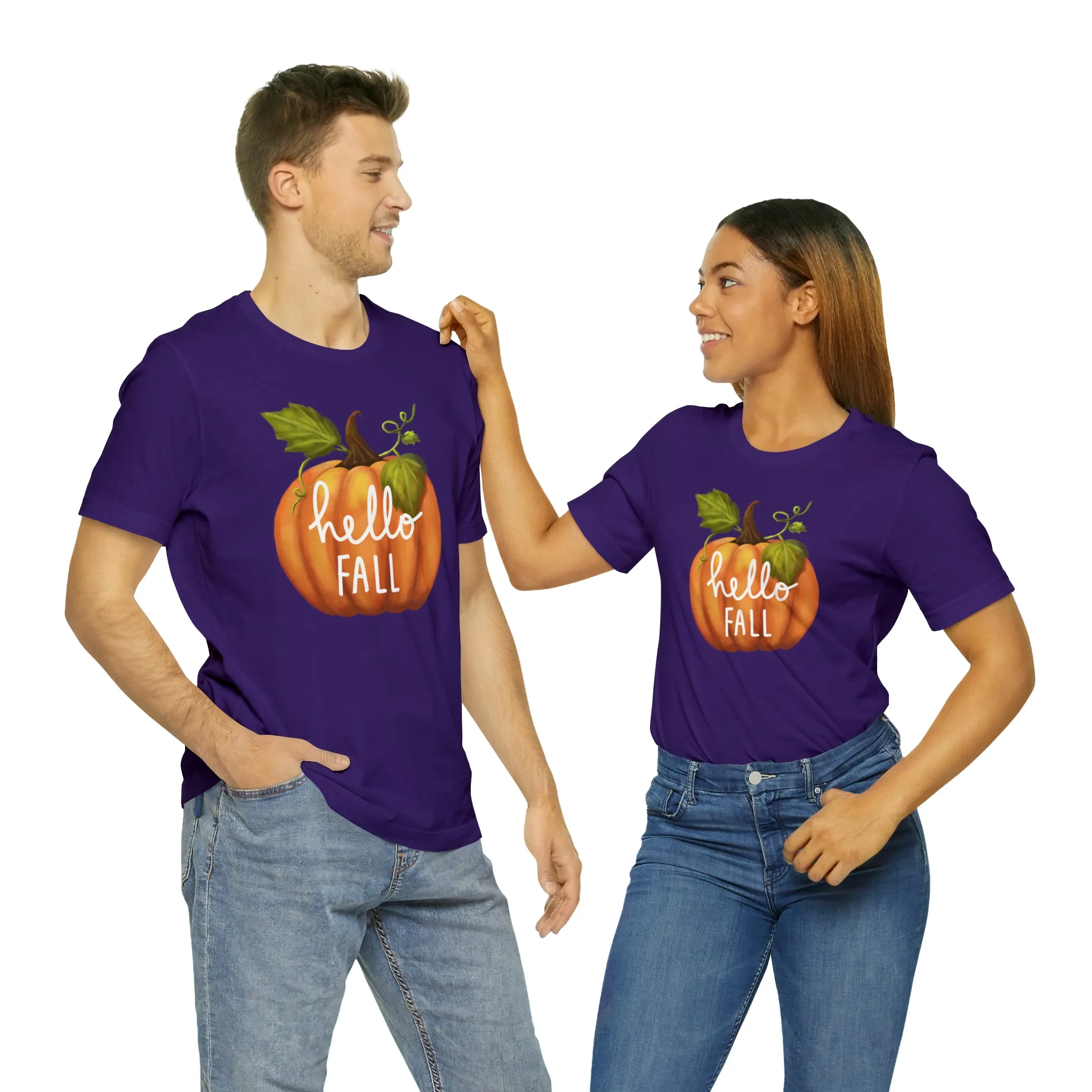 Hello Fall Shirt, Autumn Pumpkin Shirt , Pumpkin Spice Tee, Funny Pumpkin T-Shirt, Womens Fall Season Shirt