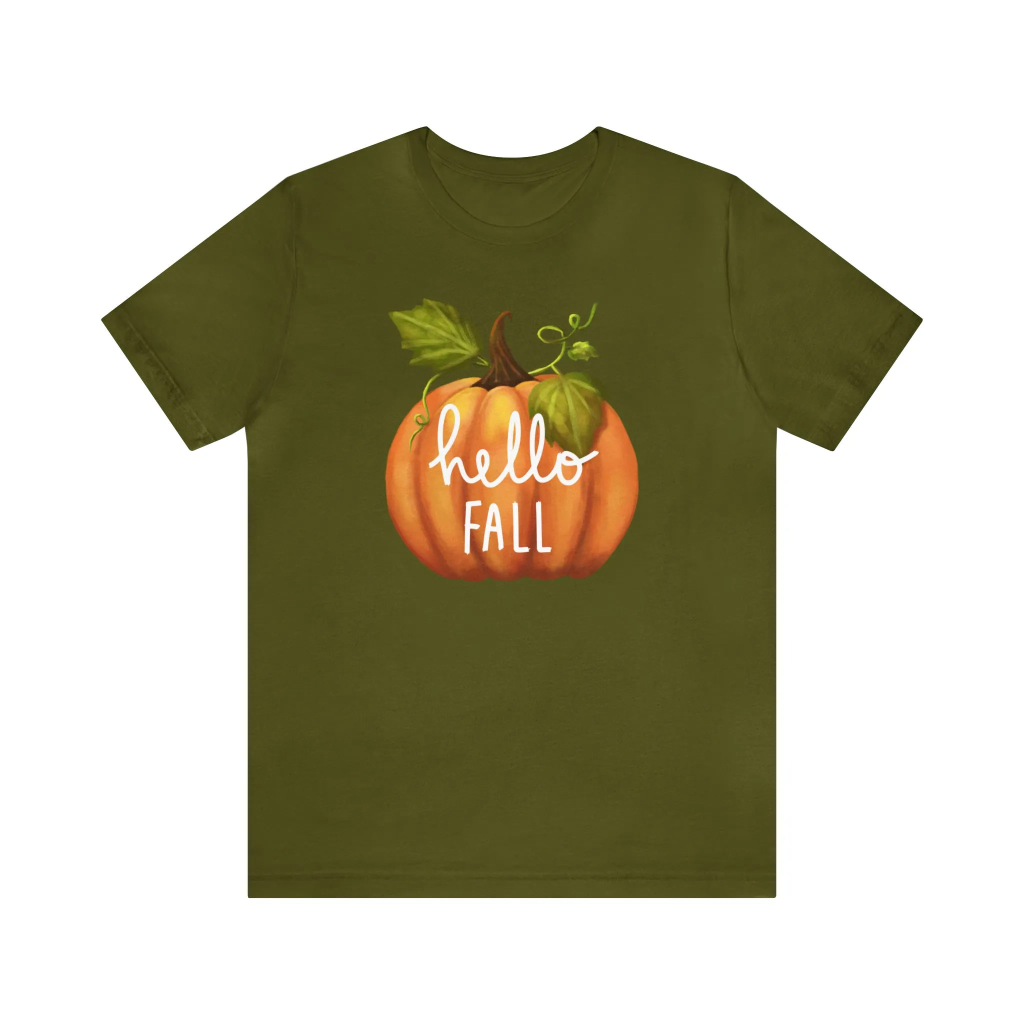 Hello Fall Shirt, Autumn Pumpkin Shirt , Pumpkin Spice Tee, Funny Pumpkin T-Shirt, Womens Fall Season Shirt