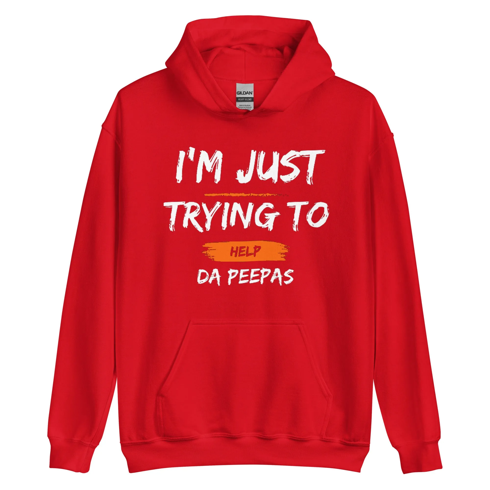 Help Da Peepas Orange Accent Hoodie