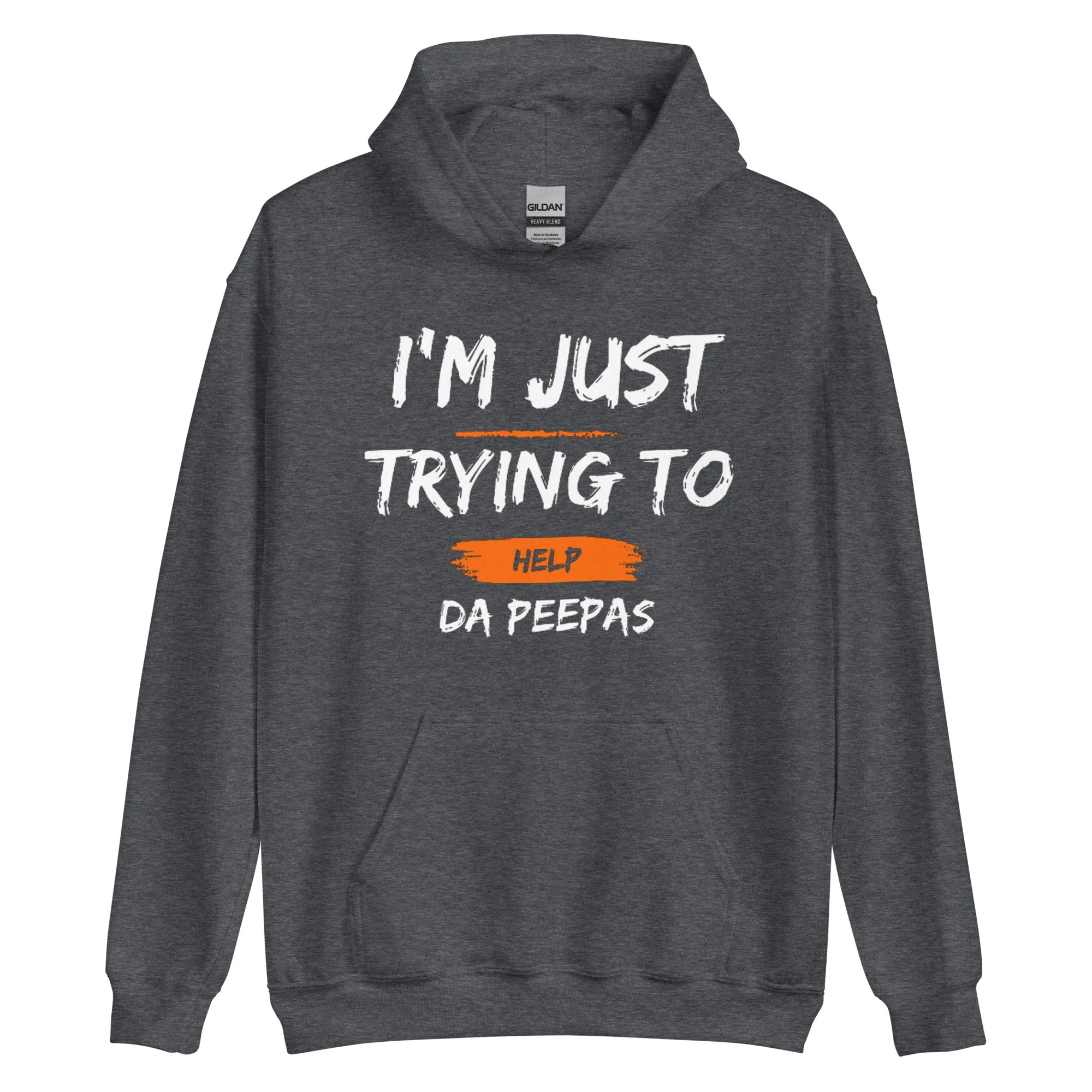 Help Da Peepas Orange Accent Hoodie
