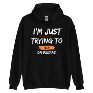 Help Da Peepas Orange Accent Hoodie