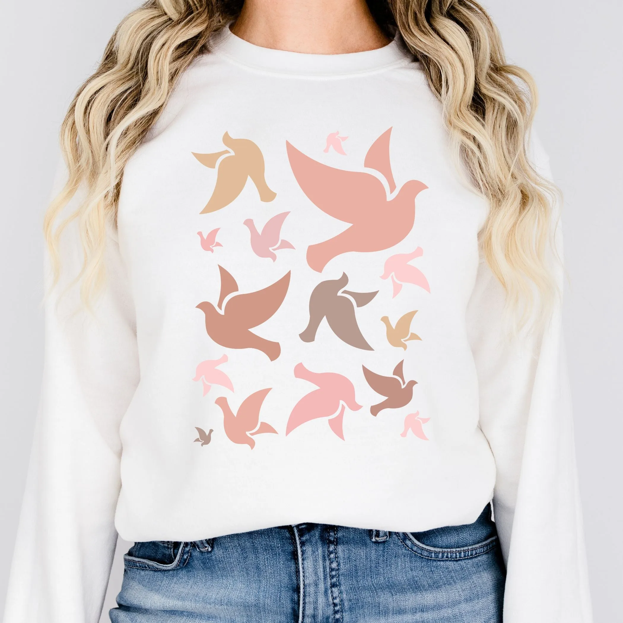 Holy Spirit Dove Sweatshirt in Pinks