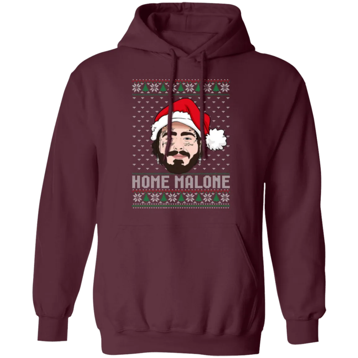 Home Malone Gildan Hoodie – Post Malone & Home Alone Inspired Ugly Christmas Sweater