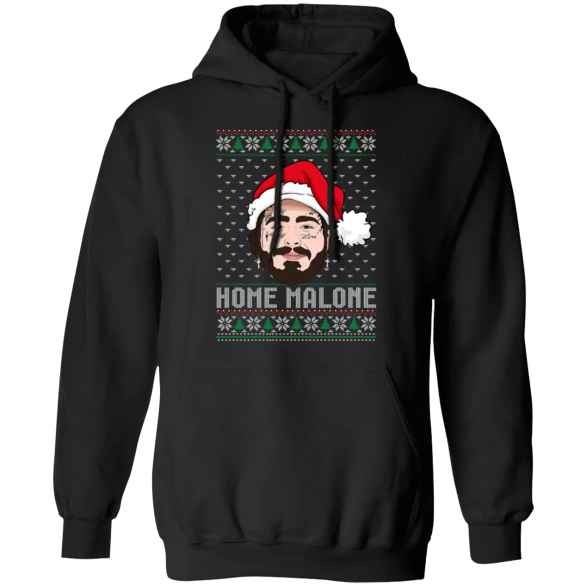 Home Malone Gildan Hoodie – Post Malone & Home Alone Inspired Ugly Christmas Sweater