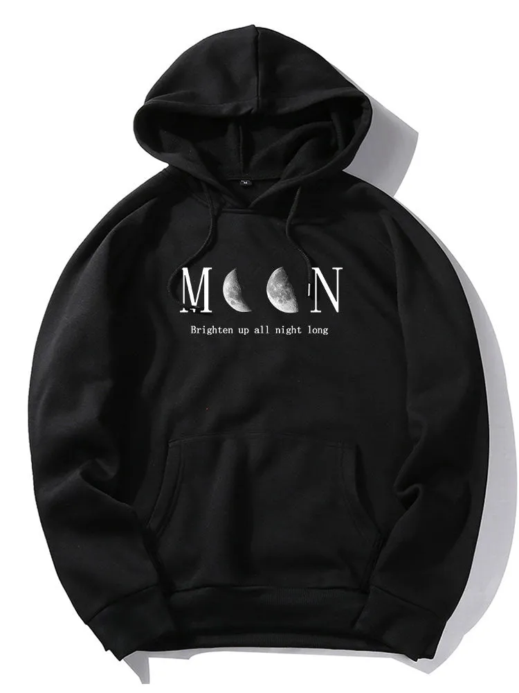 Hoodies cetak surat bulan