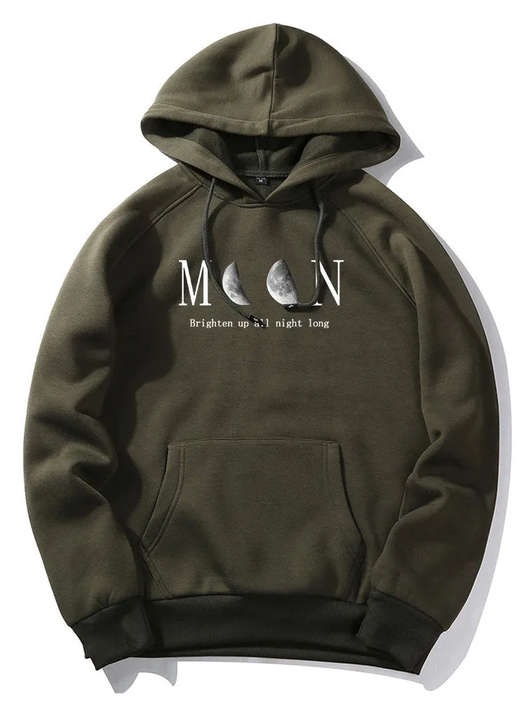 Hoodies cetak surat bulan