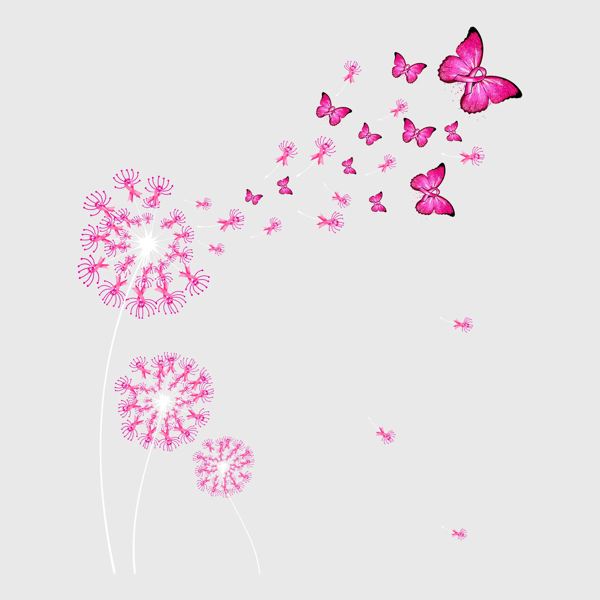 Hope Butterfly Pink Ribbon Transfer