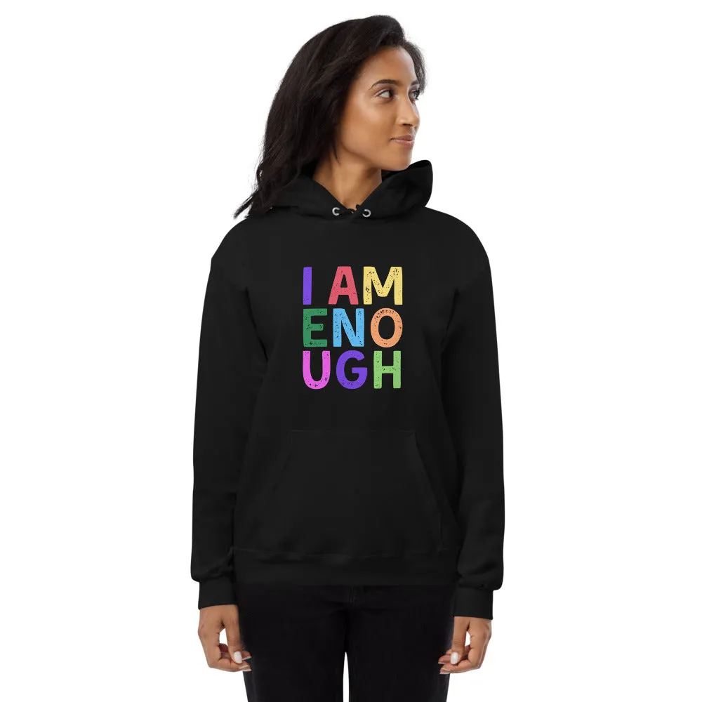 I AM ENOUGH COLOR BLOCK Inspirational Mental Health Hoodie for Women