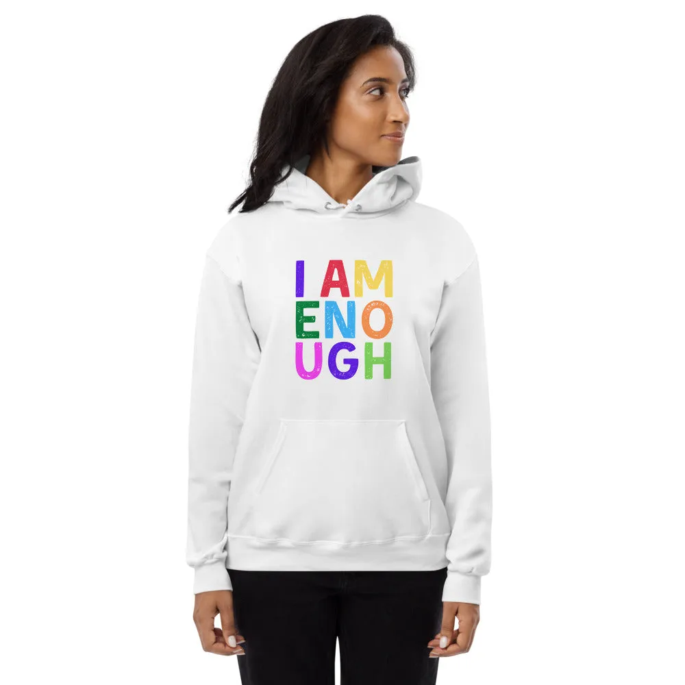 I AM ENOUGH COLOR BLOCK Inspirational Mental Health Hoodie for Women
