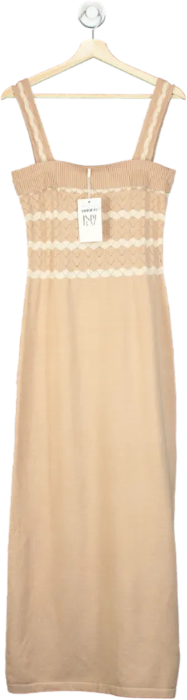 Indi Luxe Beige Maxi Dress UK L