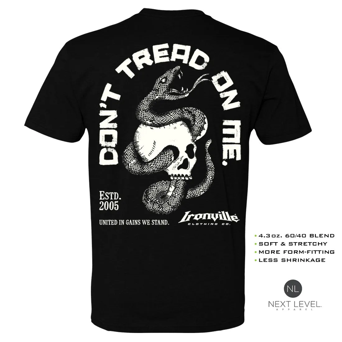 Ironville DON'T TREAD Soft-Blend Fitted Gym T-shirt