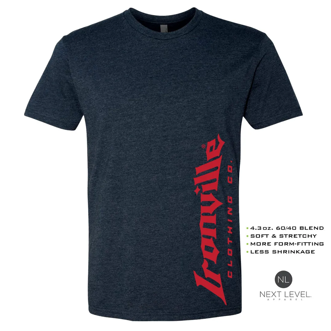 Ironville RED VERT LOGO Soft-Blend Fitted Gym T-shirt