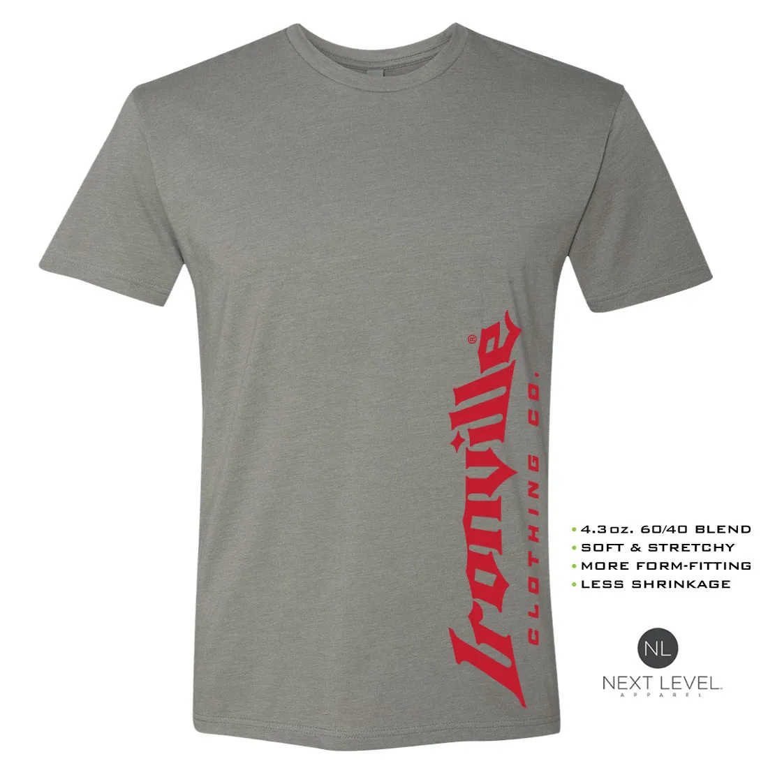 Ironville RED VERT LOGO Soft-Blend Fitted Gym T-shirt