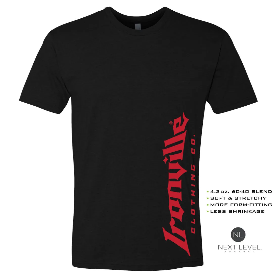 Ironville RED VERT LOGO Soft-Blend Fitted Gym T-shirt
