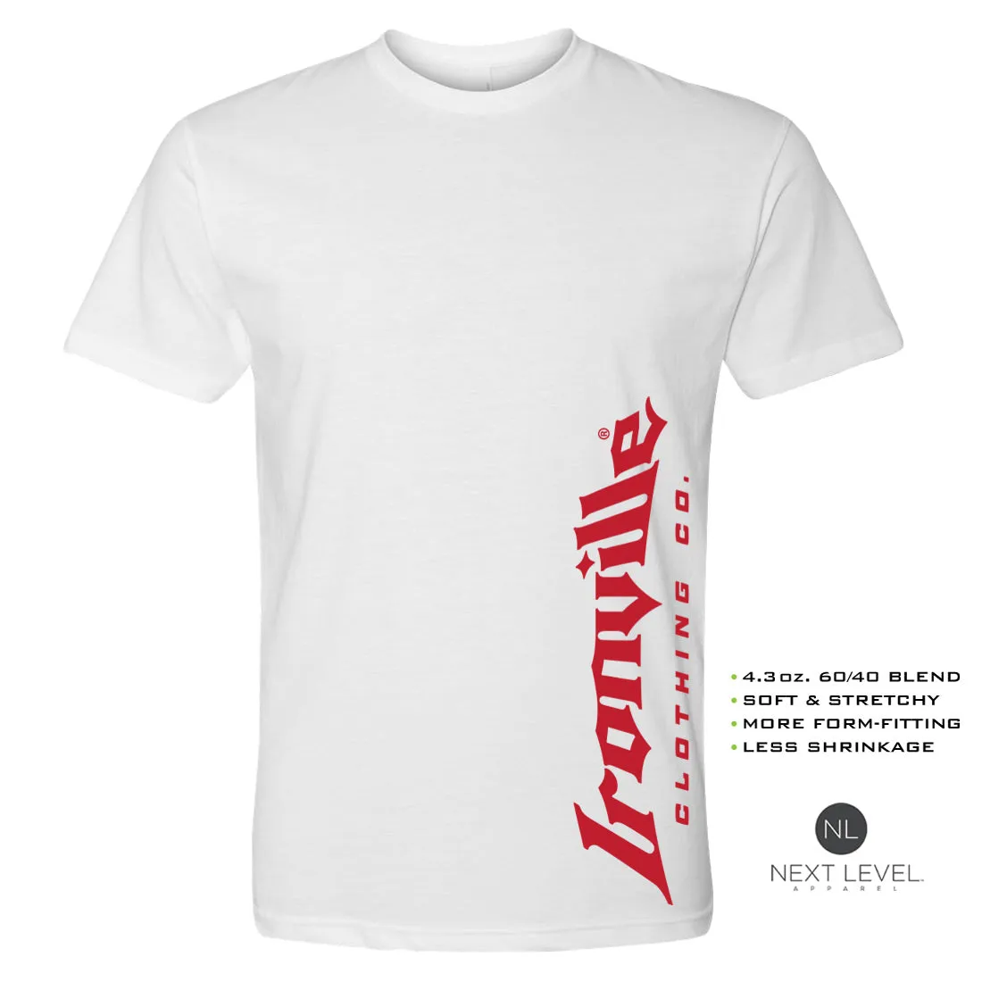 Ironville RED VERT LOGO Soft-Blend Fitted Gym T-shirt