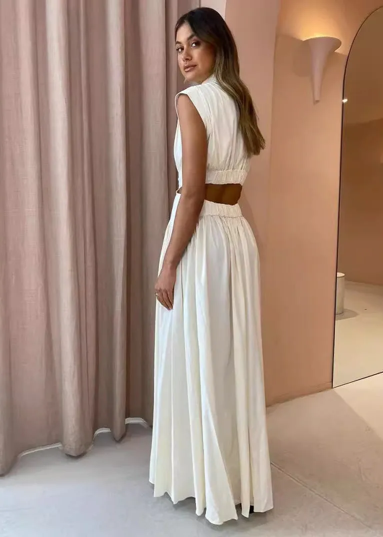 Isla Cut-Out Maxi Set – Sleeveless High-Neck Two-Piece