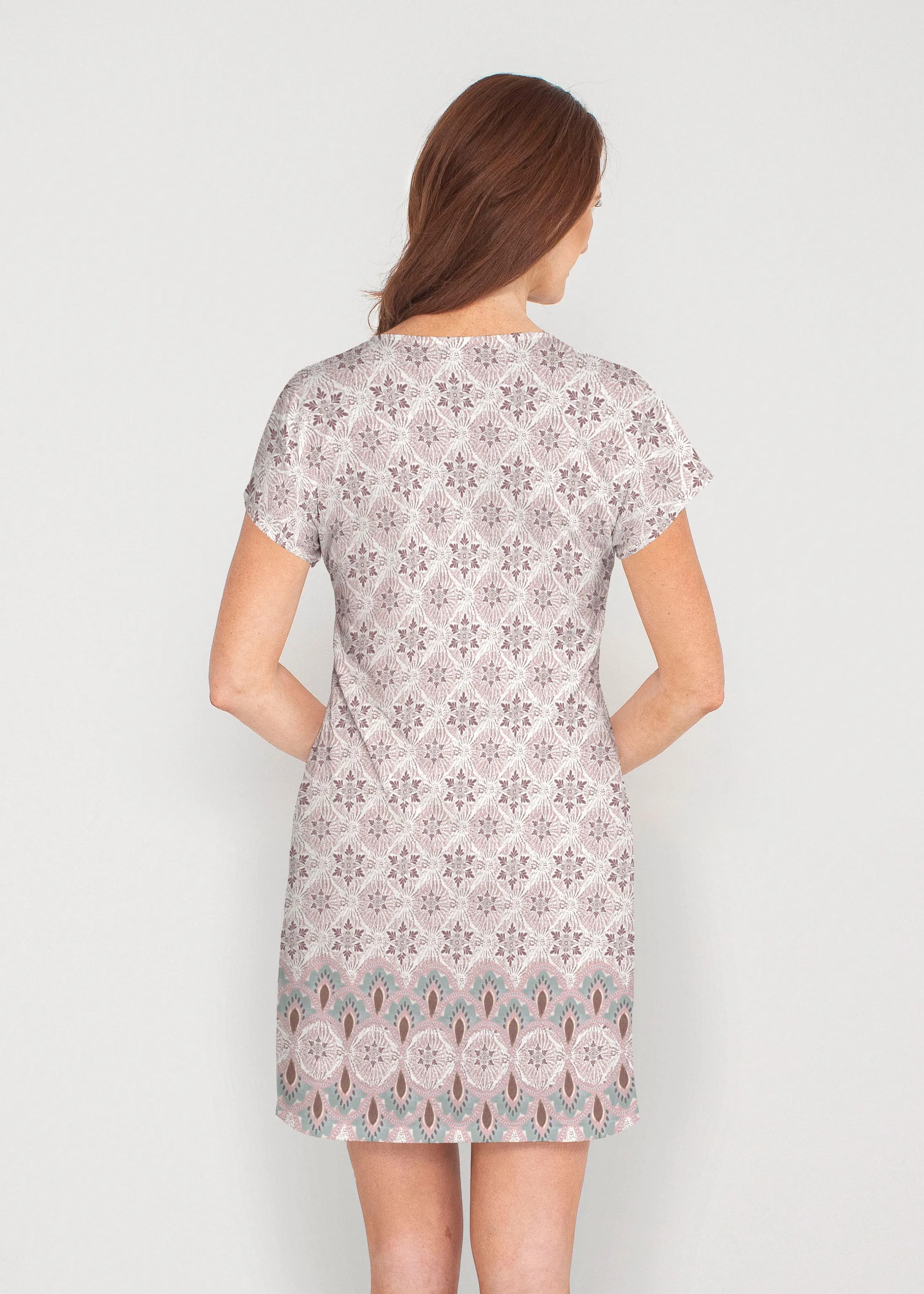 Izzy Grey (19200) ~ French Terry Short Sleeve Crew Dress