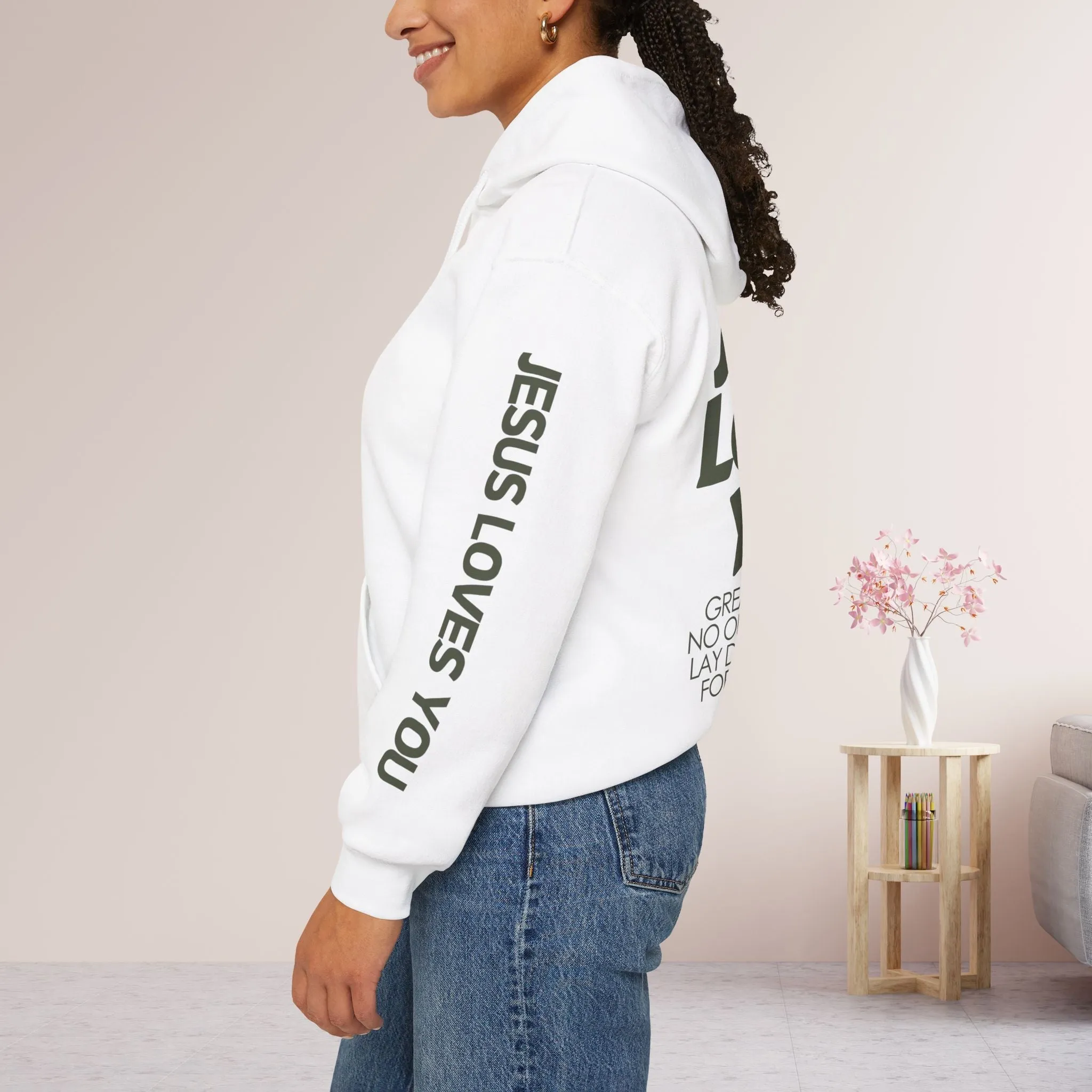 Jesus Loves You Hoodie - John 15:13 Bible Verse Christian Hoodie