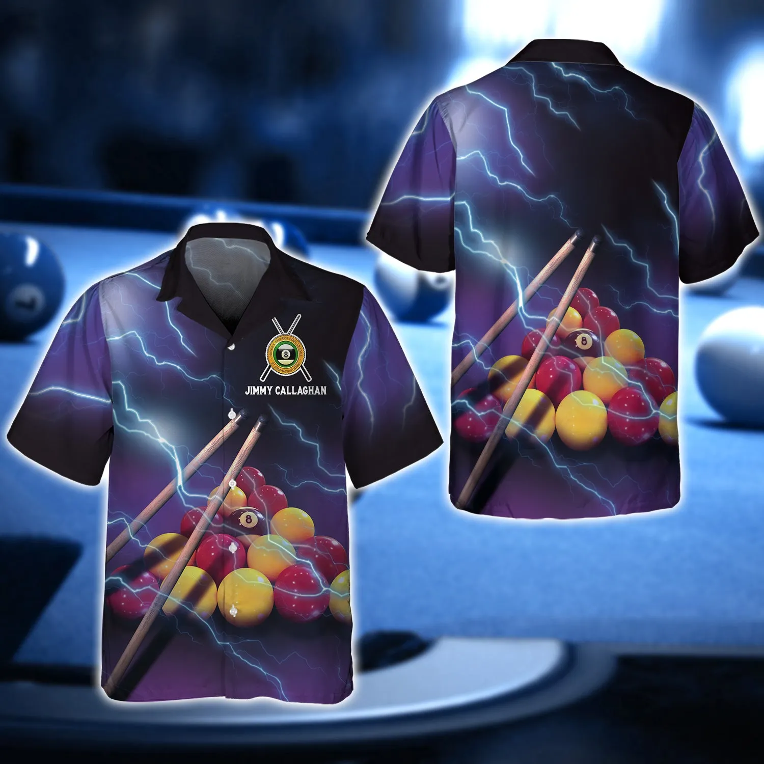 Jimmy Callaghan 2 Yellow and Red Billiard Ball Thunder Lightning 3D Shirt - QB95