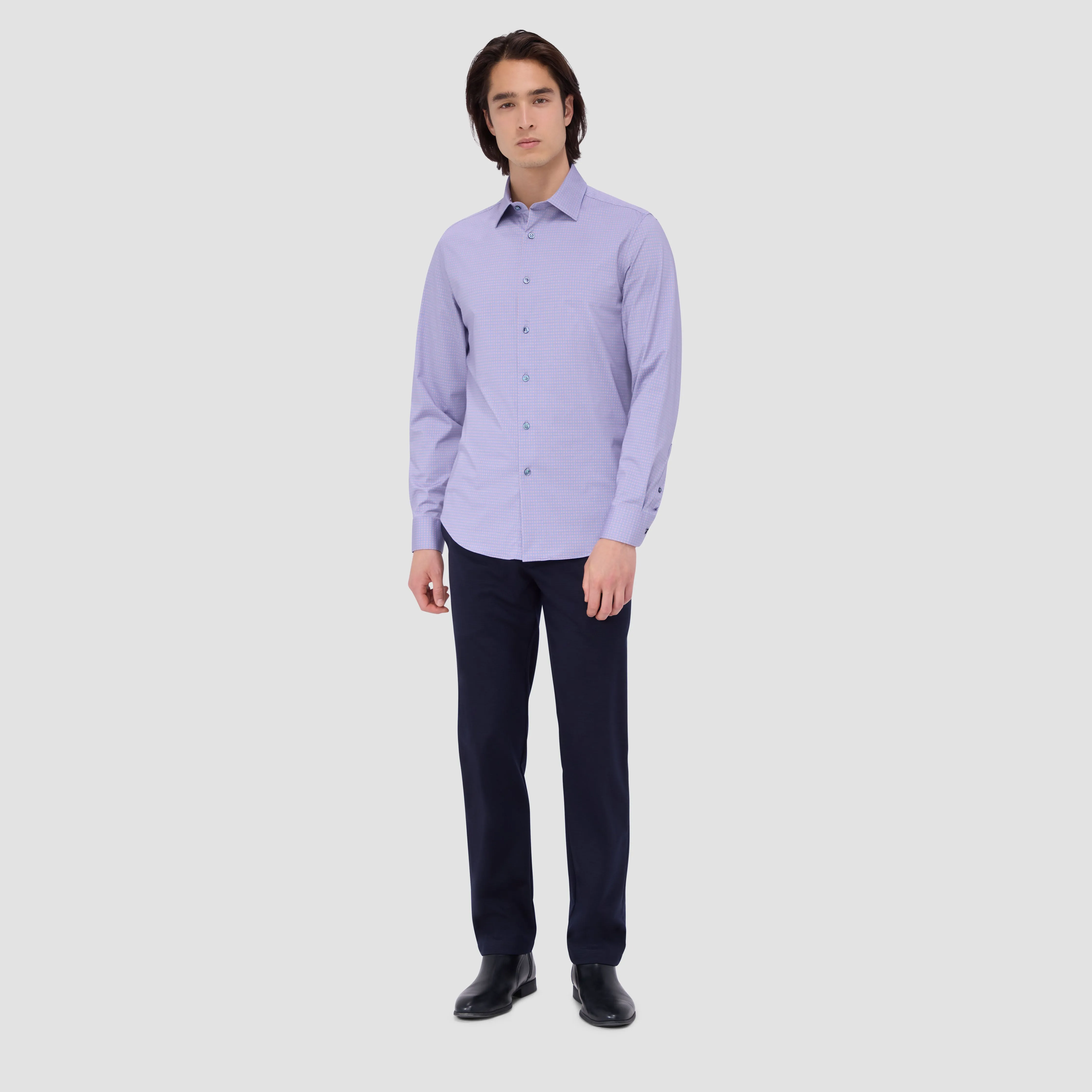 Jimmy Double Sided Geometric/Solid OoohCotton Shirt