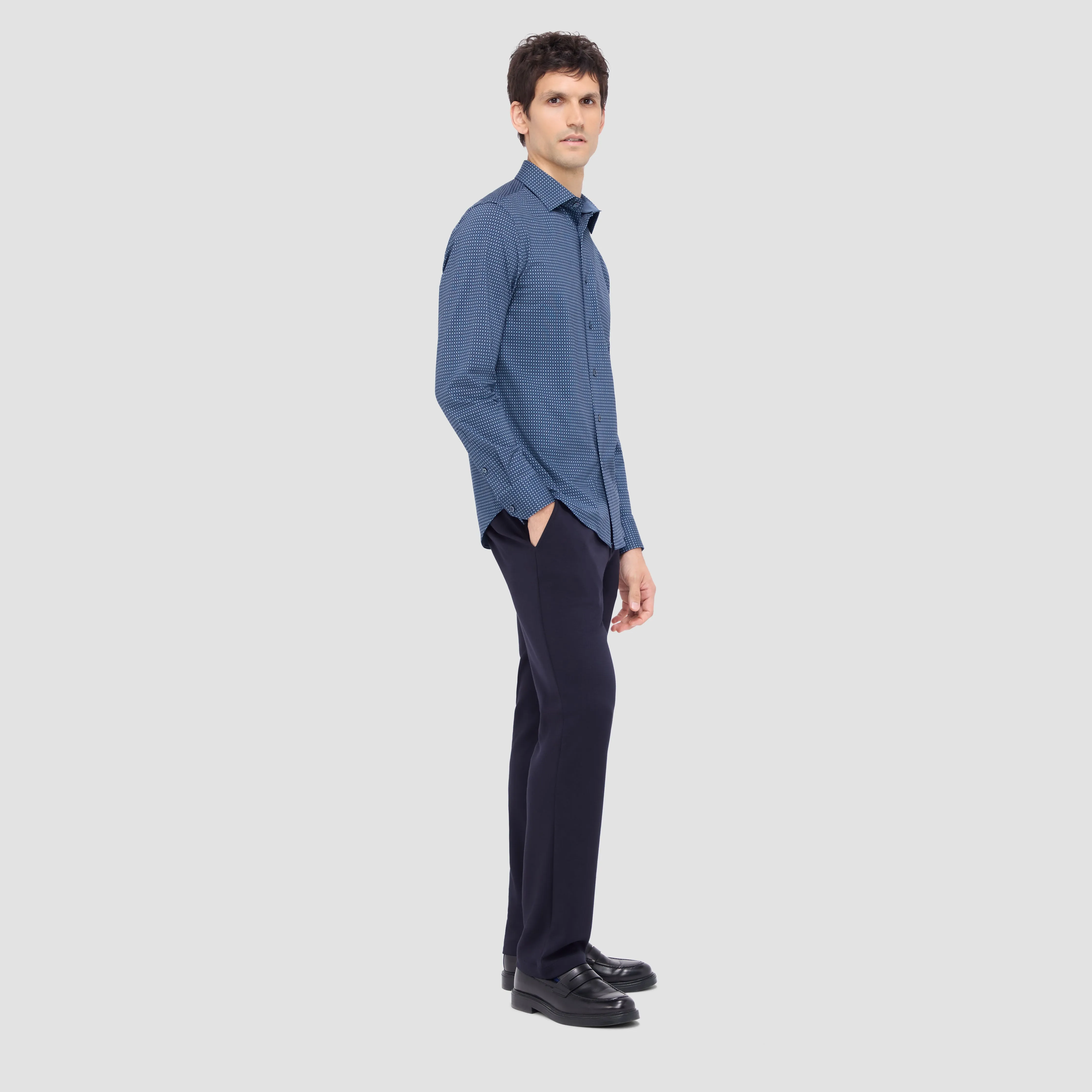 Jimmy Double Sided Geometric/Solid OoohCotton Shirt