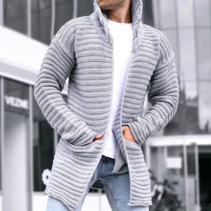 John - mid-length scarf coat with classic stand-up collar