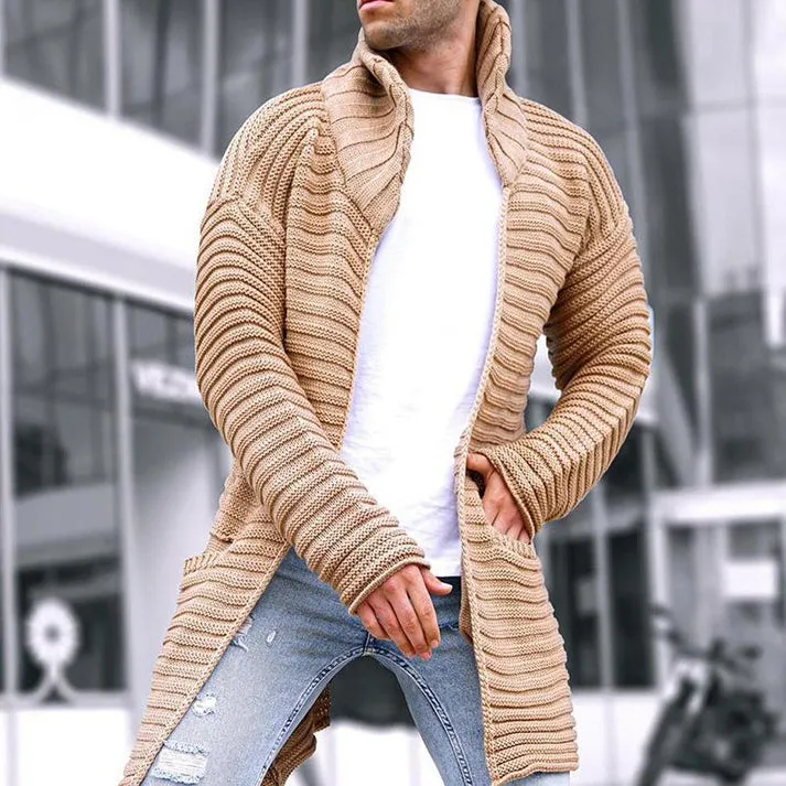 John - mid-length scarf coat with classic stand-up collar