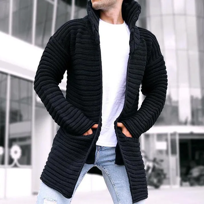 John - mid-length scarf coat with classic stand-up collar