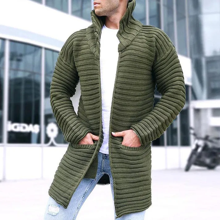 John - mid-length scarf coat with classic stand-up collar