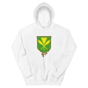 Kanaka Maoli Crest - Green with Red Border *ADULT HOODIE*