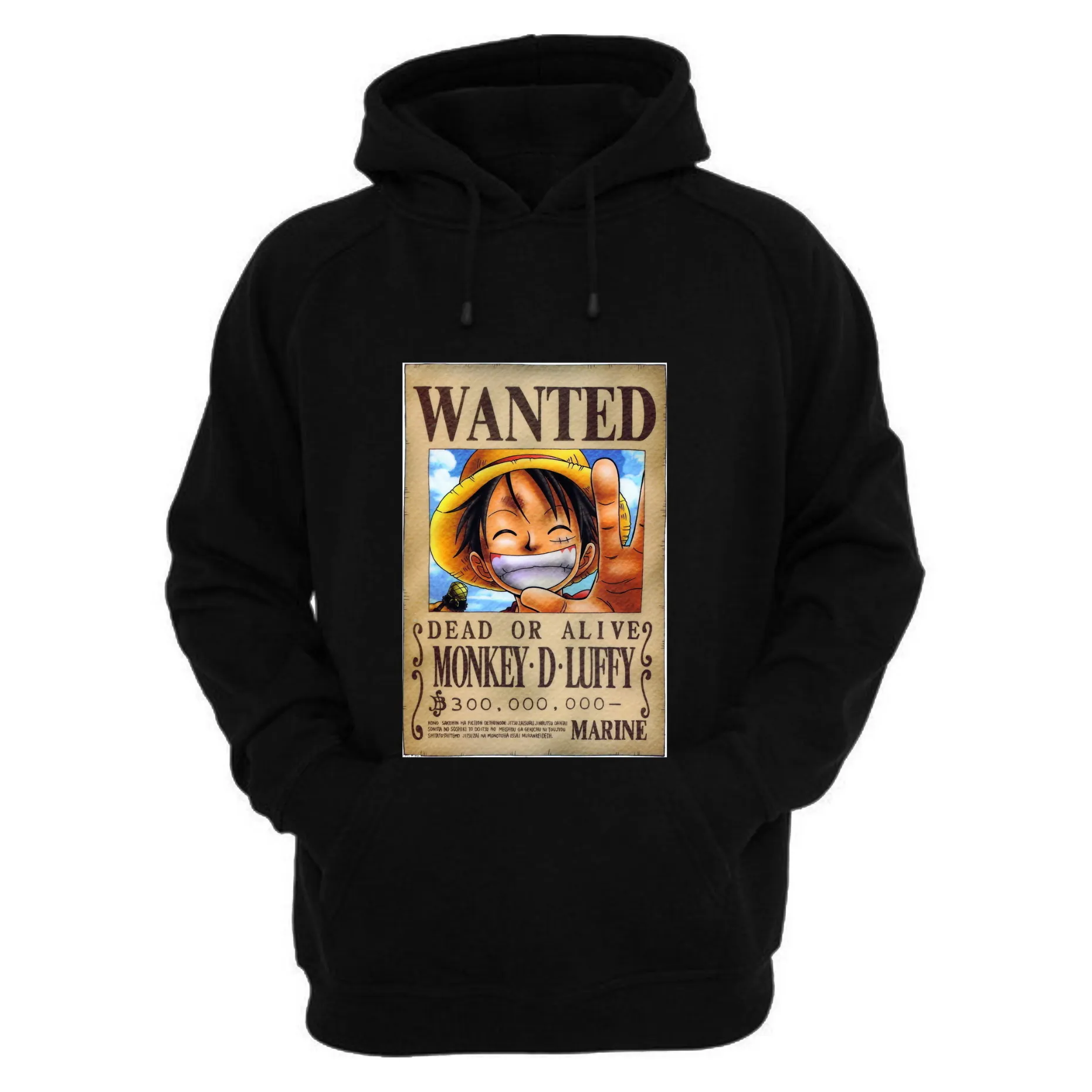 Kart Black Luffy Printed Hoodies
