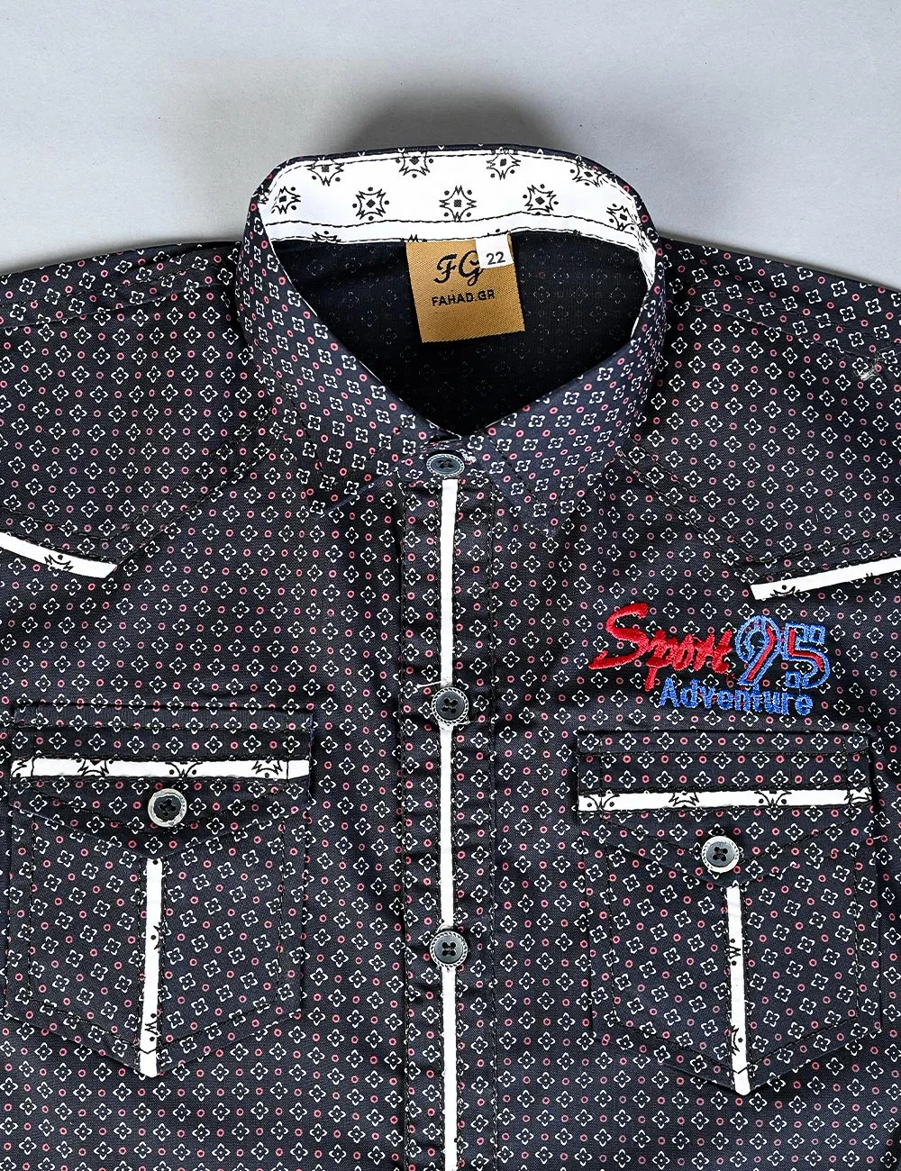 KBS-04-Black - Kids Boys Shirts