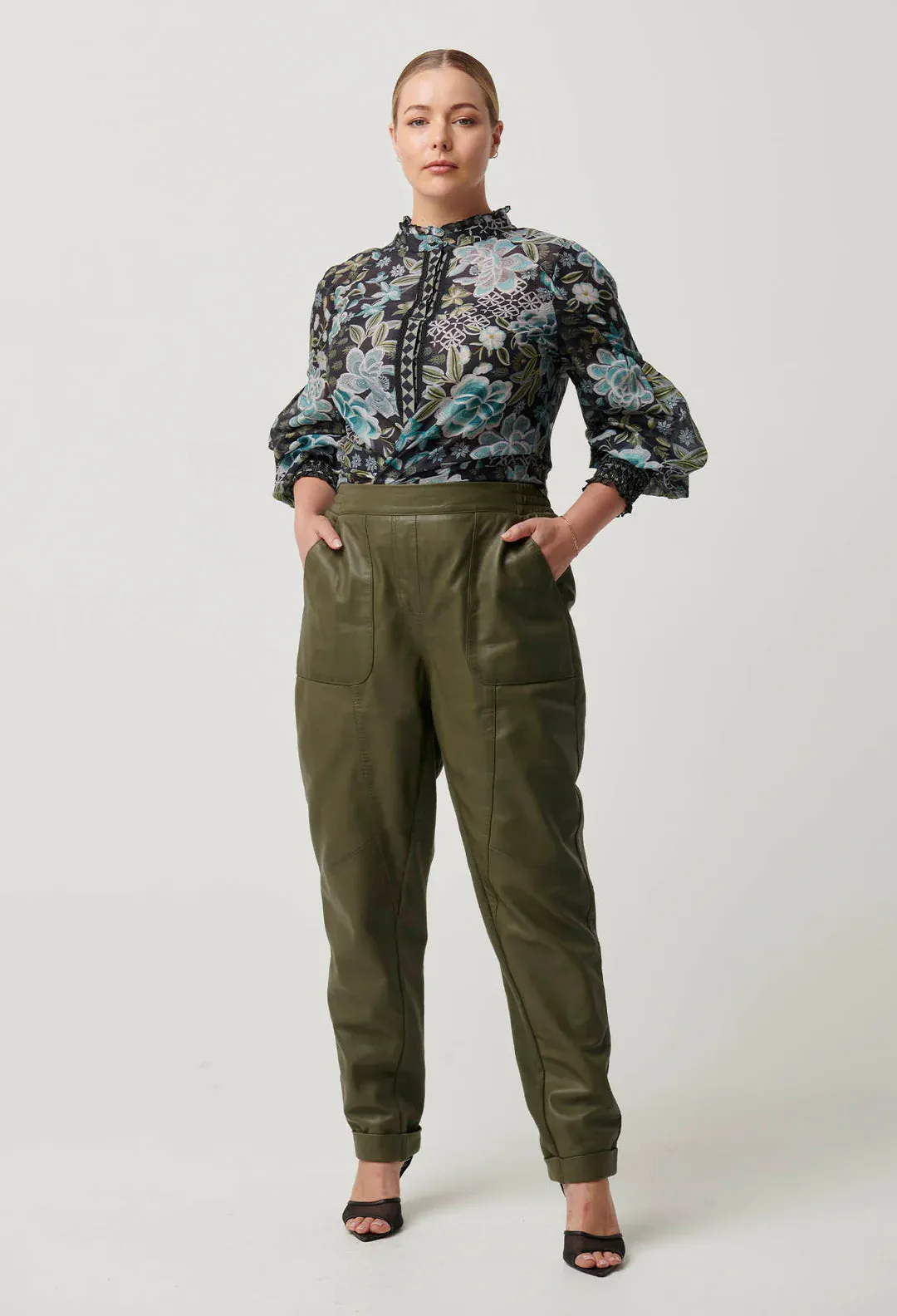 Knox Cotton Silk Shirt in Dahlia Fields