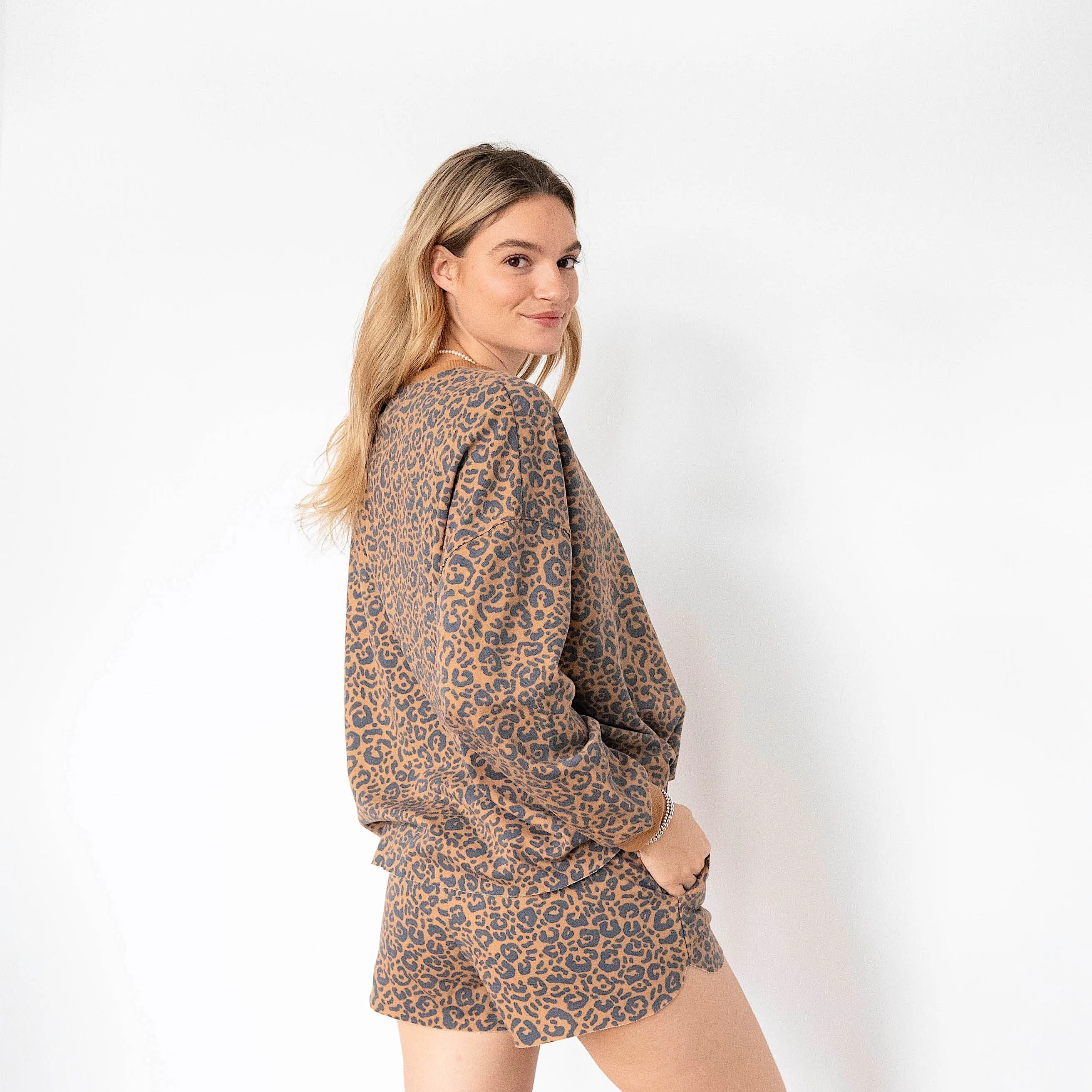 Ladies' Brown Animal Comfortwear Collection Sweatshirt