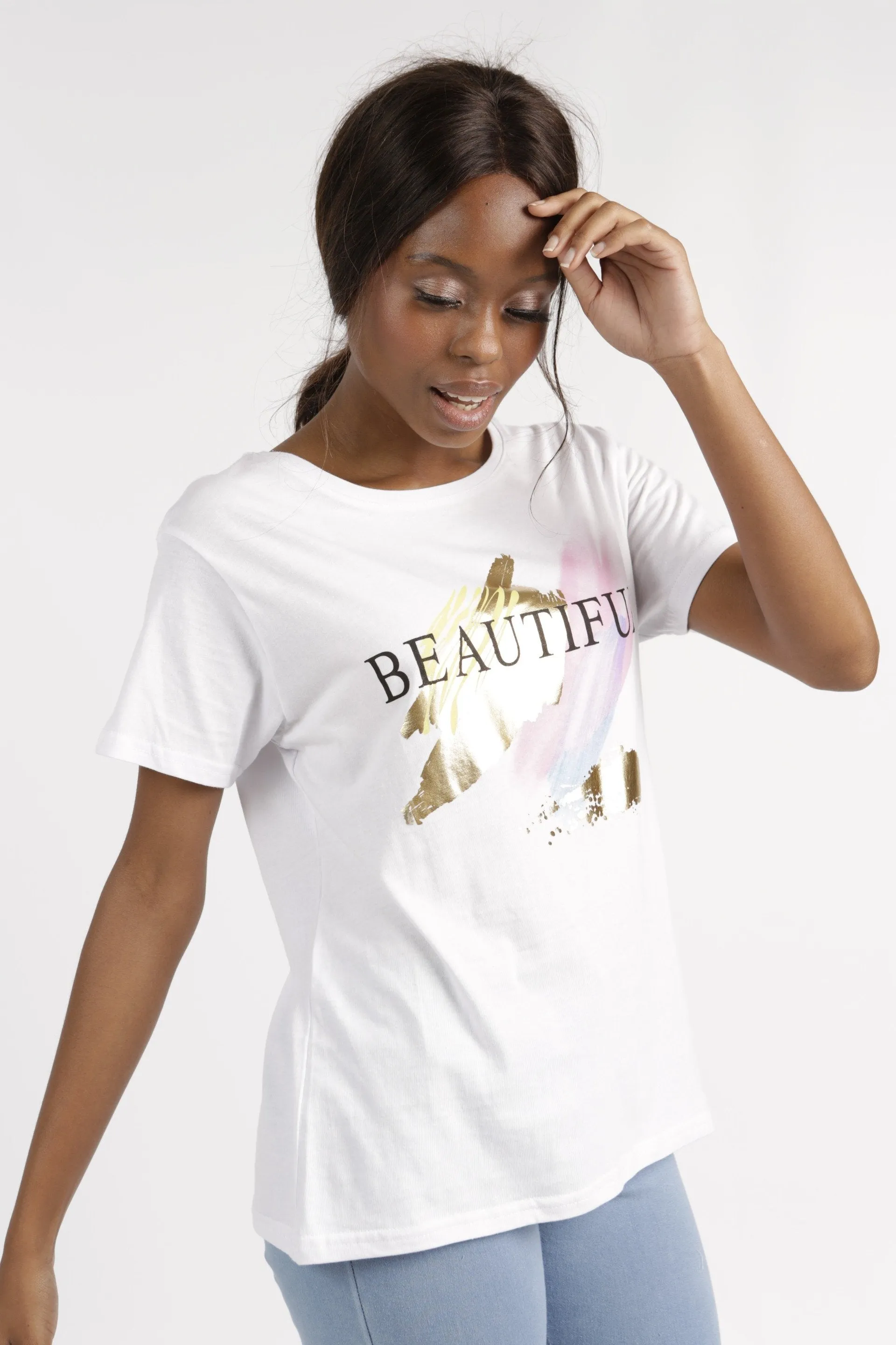 Ladies Fitted Beautiful Tee - White