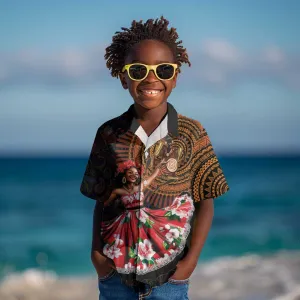 Ladies Sega Dance Kid Hawaiian Shirt Paisley Mix African Pattern LT15